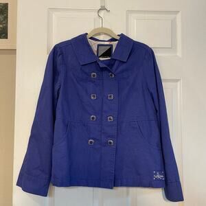Volcom Blue & White Striped Double Breasted Collared Blazer size Medium